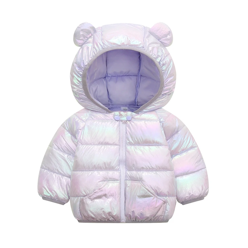 CROAL CHERIE Metallic Style Kids Jacket For Girls Boys Cotton Children Outerwear Coat Cute Bear Ear Baby Girls Boys Snowsuit  (6)