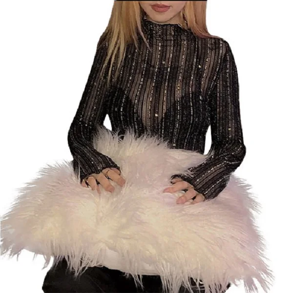 Brand New Women Sexy Perspective Bodysuits Long Sleeve High Ruched Neck Zebra Striped See-through Bodysuit Tops Jumpsuits