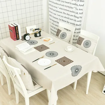 

Scandinavian Minimalist Thick Cotton and Linen Table Cloth Tablecloth Coffee Table Round Table TV Cabinet Universal Dust Cover C