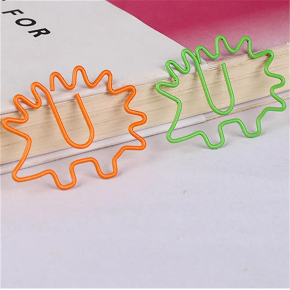 20 unids/caja lindo erizo Clips de papel de forma de marcadores nota fotográfica boleto Clip papelería escolares regalos