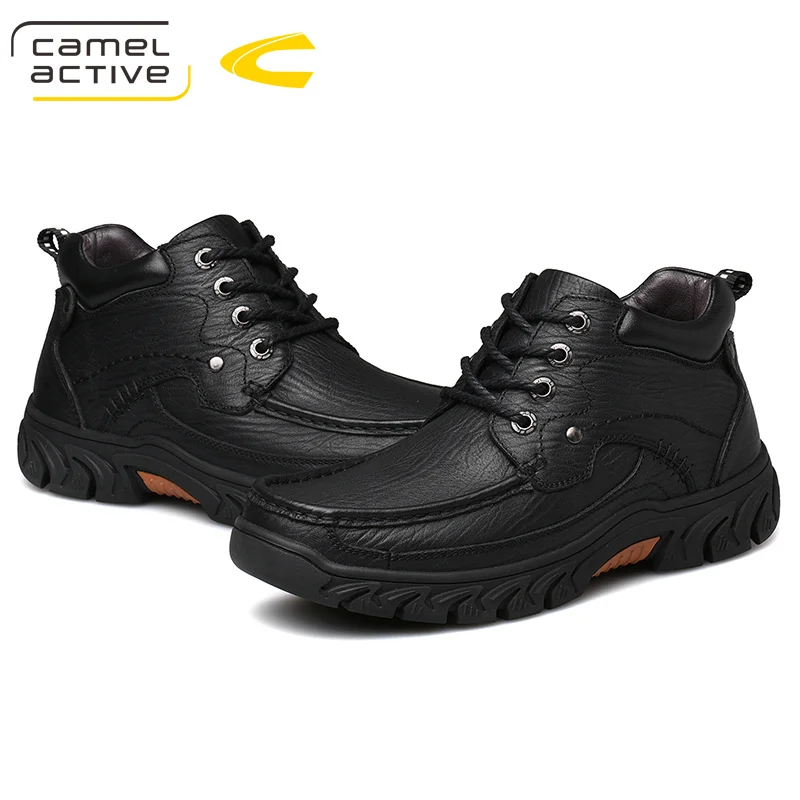 Camel Active/новые зимние мужские ботинки в стиле ретро; высококачественные ботинки из натуральной кожи; Мужские Зимние ботильоны; модная мужская обувь на платформе