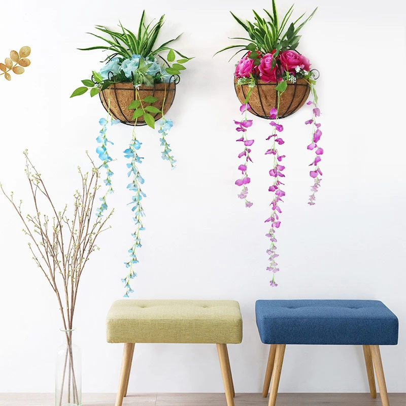 Decoration Flower Pot Semicircle Flower Basket Plant Pot Hanging Home Garden Decoration Garten Pflanze Blume Vase Hangenden Korb