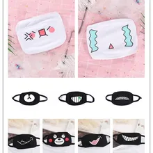 Милая мультяшная маска для лица, маска для лица Kpop, белая, черная, против пыли, хлопковая маска для губ, новинка