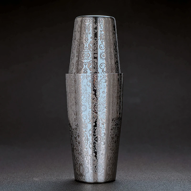 Cocktail Shaker 550ml/850ml Engraving Stainless Steel Cocktail Boston Bar Shaker Bar Tools