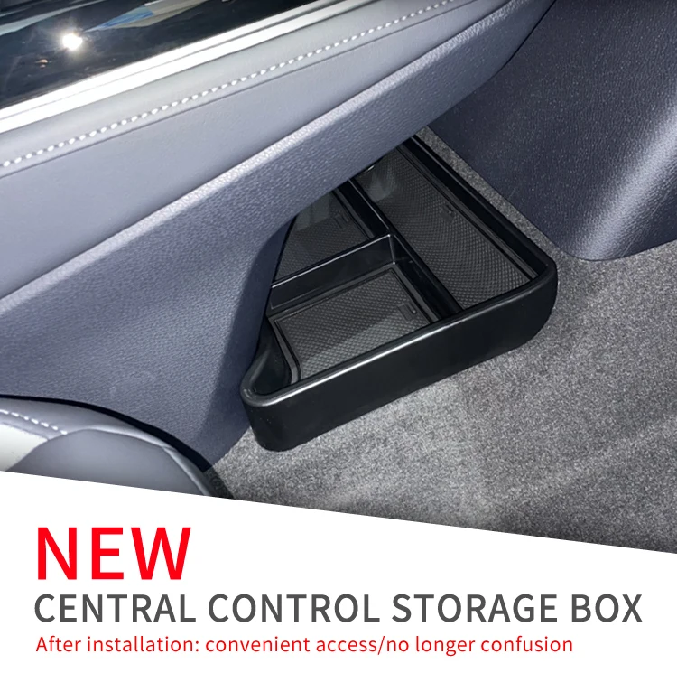 Smabee für VW Volkswagen ID.4 ID4 ID 4 Mittelkonsole Untere Aufbewahrungsbox Zentrale Ablage Organizer Auto-Innenausstattung Schwarz – Detail 3
