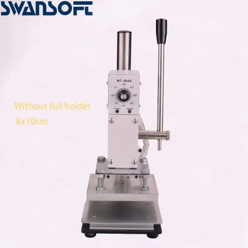 8x10cm no holder1 SWANSOFT WT-90DS машина для горячего тиснения ручной инструмент для тиснения карты дерево кожа принтер Горячая фольга цифровой штамповочный станок - Цвет: 8x10cm no holder1