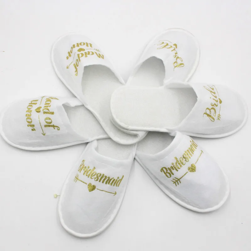 Bachelorette Party Supplies Disposable Bride To Be Bridesmaid Bride Slippers Bridal Shower Spa Hen Party Wedding Decoration Gift