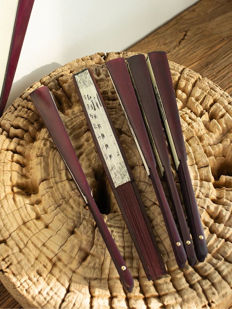 13" Big Bamboo Folding Fan Men Silk Hand Fans for Wedding Decoration Chinese Fan Painting Crafts Gift