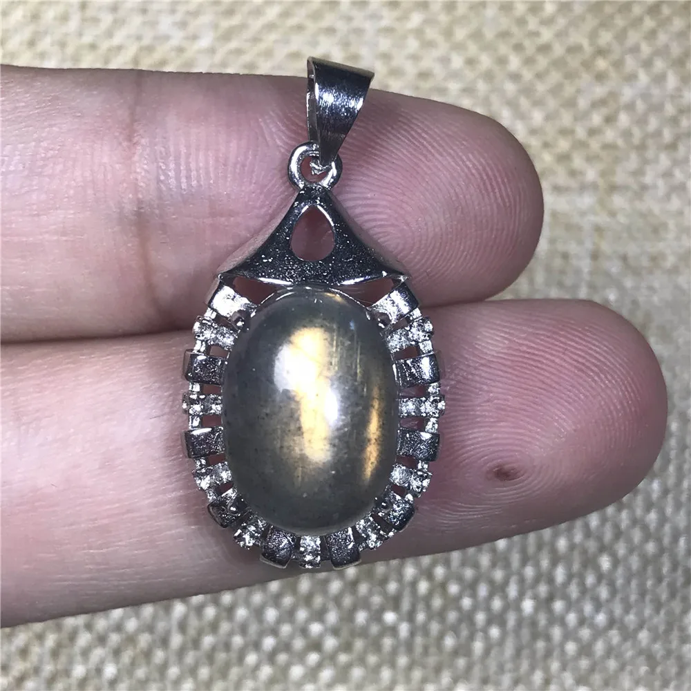 New Natural Labradorite Pendant For Women Lady Crystal 25x15x10mm Healing Reiki Blue Light Stone Fashion Pendant Jewelry AAAAA