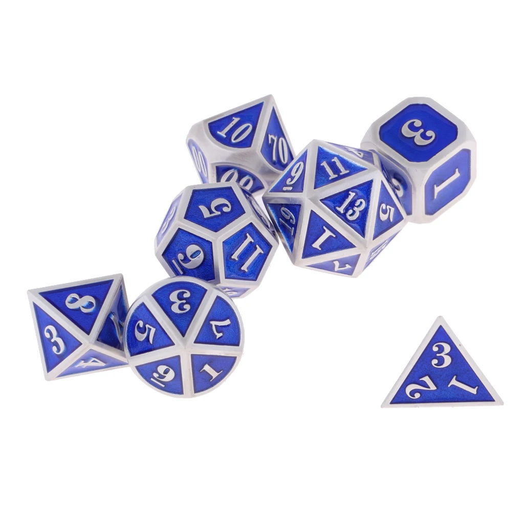 D4 D6 D8 D10 D12 D20 цинковый сплав многогранные кости для D& D TRPG настольная игра многогранные кости