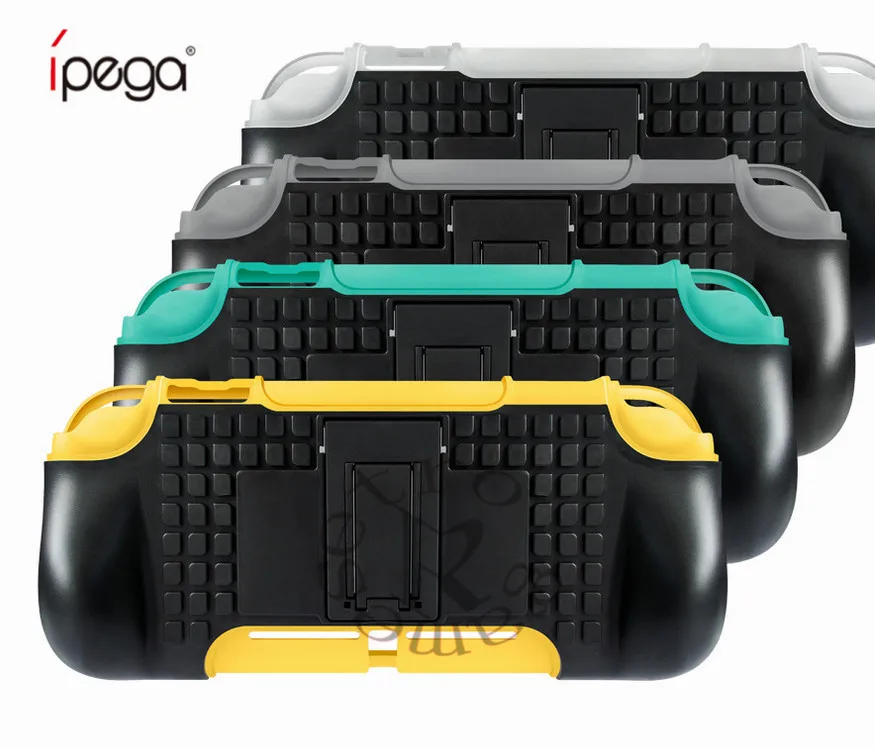 

Two-in-one TPU Protective Case with Bracket and 2 Game Card Storage Holders Protector for Switch Lite Game Console