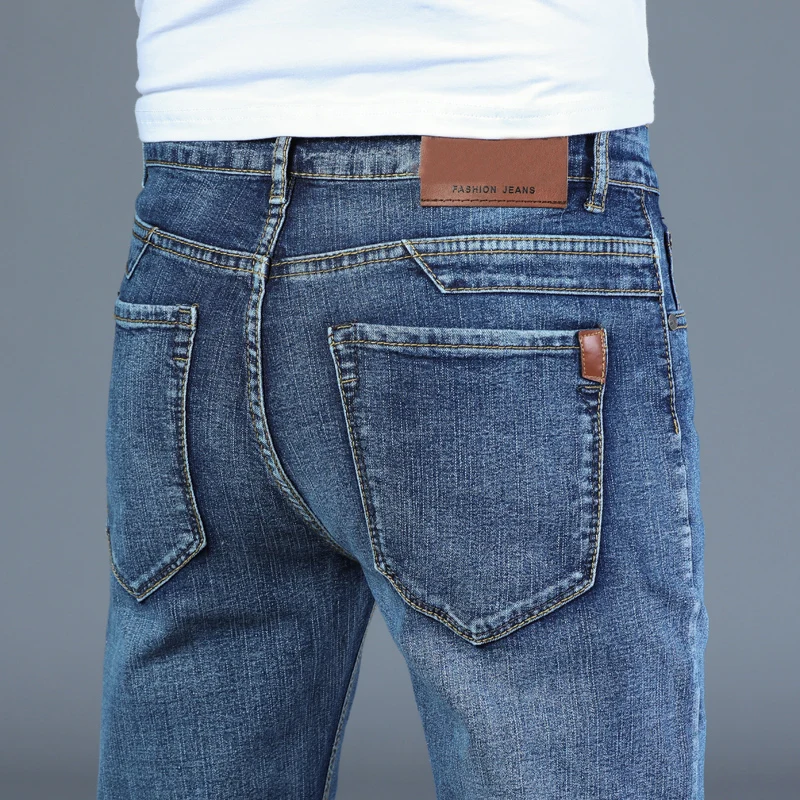 Primavera y otoño de 2020 de los hombres pantalones Jeans inteligentes de moda de negocios Regular Denim elástico azul pantalones de los hombres clásicos de talla grande 28-40