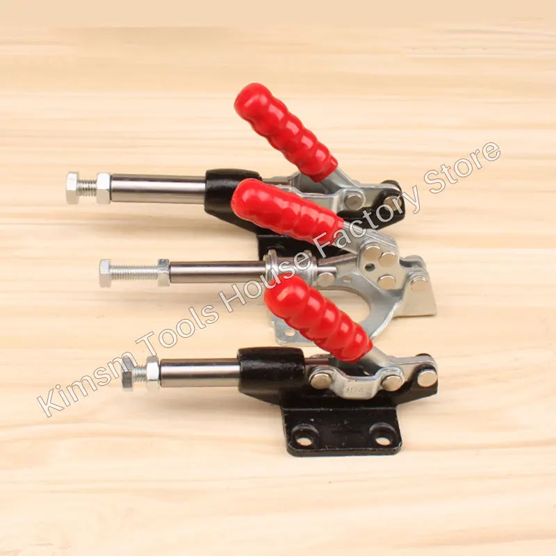 Toggle Clamp Quick-Release Push-pull For Woodworking Adjustable Cabinet Boxes Lever Handle Lock Hasp DIY Clip Hand Tool |