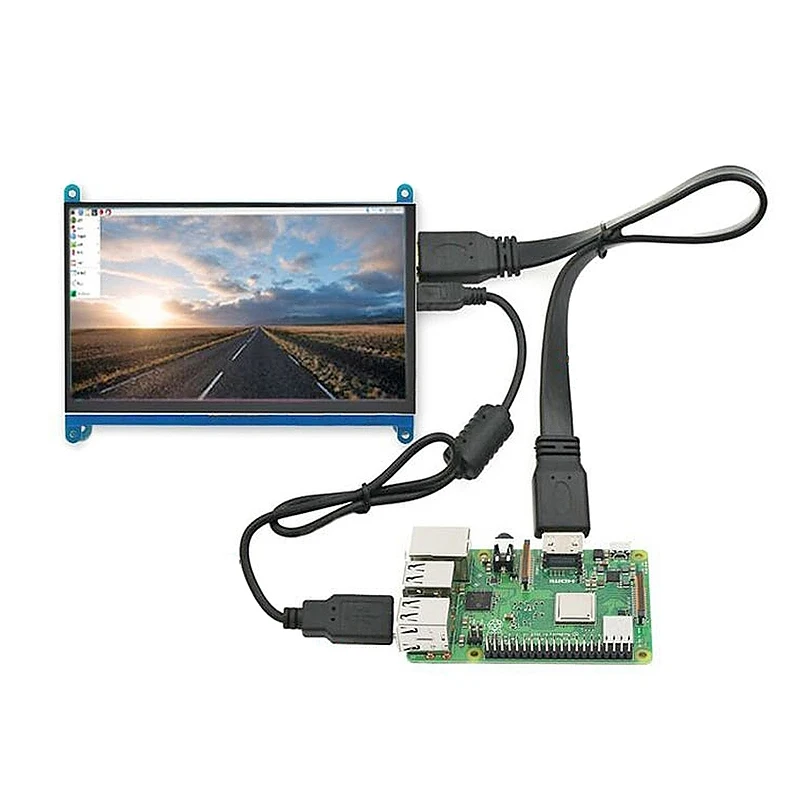 7 Inch Touch Screen 1024x600 Resolution LCD Display HDMI TFT Monitors Compatible for Raspberry Pi FKU66