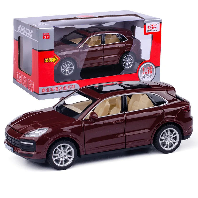 VB32493B with box 1:32 модель автомобиля Cayenne из сплава высокого качества, звук и светильник, 6 дверная металлическая игрушка для детей, подарки - Цвет: VB32493B with box