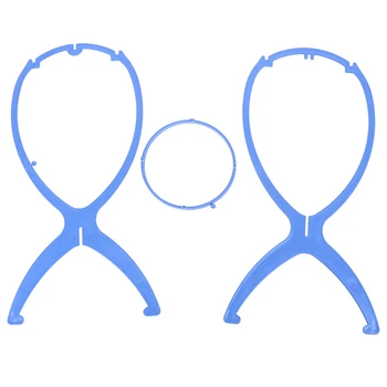 

1Pc Folding Blue Wig Stands Durable Hair Wig Hat Salon Fashion Model Dummy Head Holder Stand Display Styling Tool