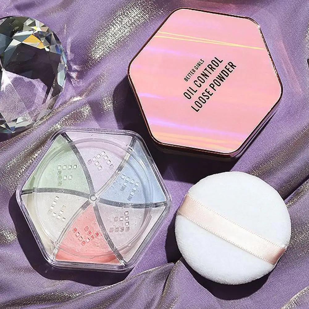 

6 Colors Oil Control Loose Powder Setting Makeup Concealer Anti Sweat Cosmetic