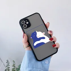 Cute Cartoon Cat Phone Case - Fun and Stylish Animal Back Cover - iPhone 13 Mini (Black hug cat 2)