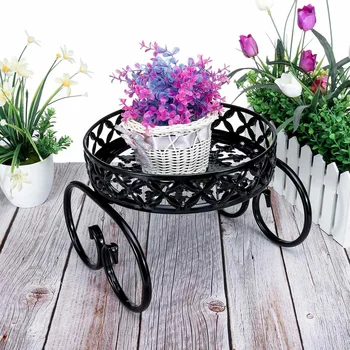

European Style Wrought Iron Curve Shape Geometric Flower Frame Wall Hanging Meat Multi-Plant Pot Rack Home Decoration