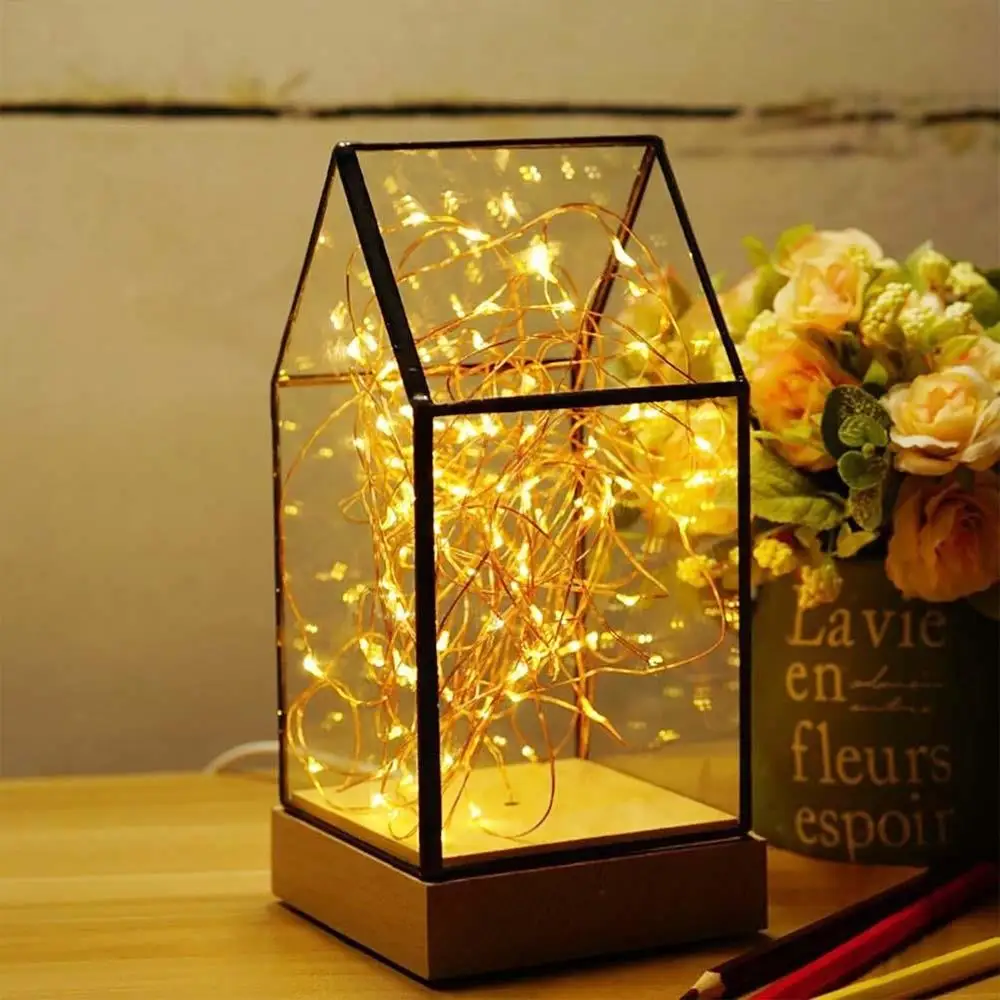 

Wooden Fire Tree Design House Shape Christmas Lights Night Light Tree House Night Light Living Room Family Decoration Festival