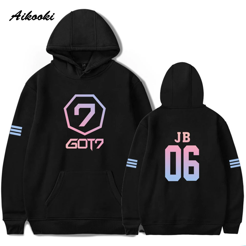 Harajuku GOT7 мужские хлопчатобумажные толстовки/для женщин 7 kpop толстовки с длинными