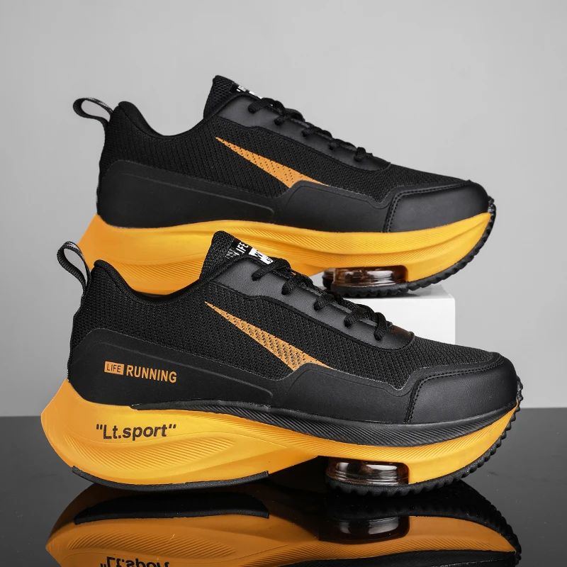 Professional Air Cushion Man Runing Shoes Lace Up Footwear Anti skidding Men's Sports Sneakers