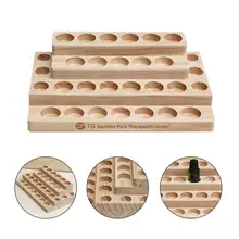 Модные 30-Hole ступенчатые 4-многослойные деревянные эфирные лоток для масла ручной работы натуральный деревянный стеллаж для выставки товаров демонстрационная станция 3*2,2*2,4 см