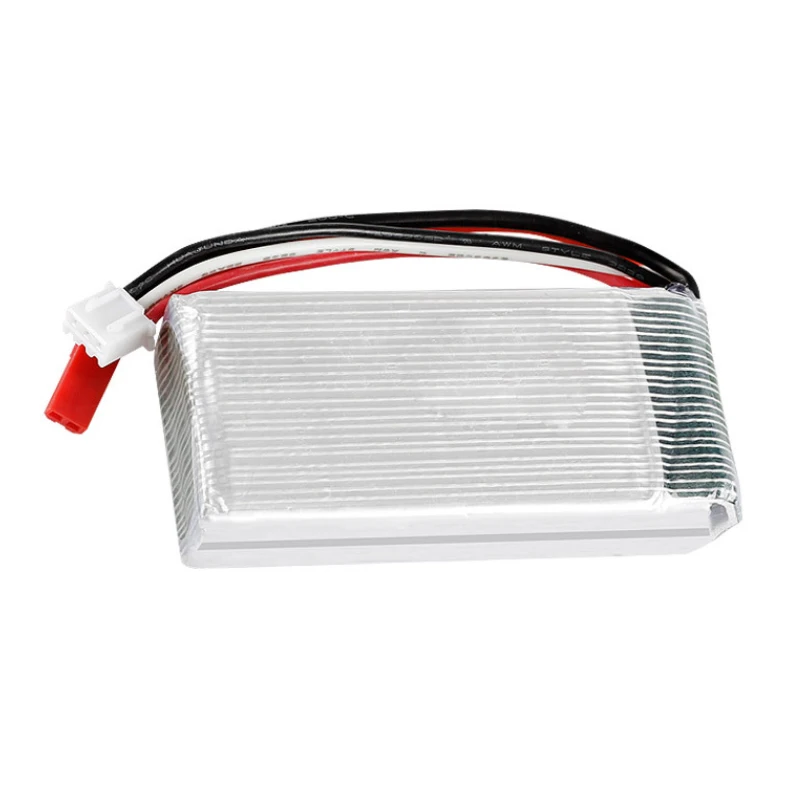 Batterie Lipo 7.4V 1300mAh 2S 25C pour drone et avion RC, insérée dans un drone quadricoptère