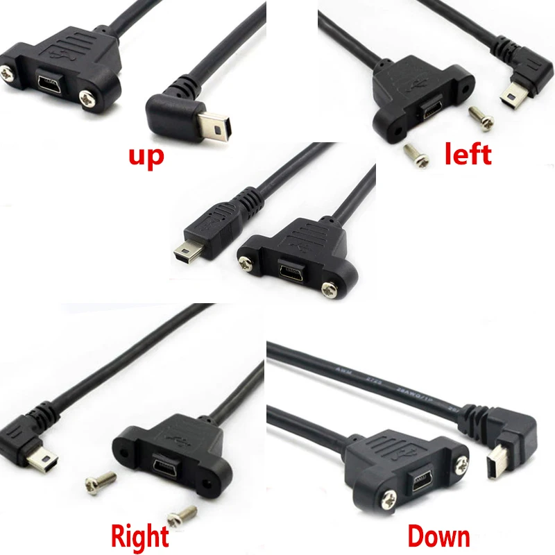 Мини USB вверх вниз левый правый угловой коленчатый мини B 5pin 2 0 Удлинительный