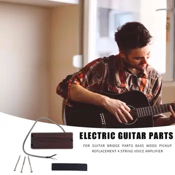 

Guitar Accessories Pickup 4 String Noise-free Wood Magnetic Sound Absorption Excellent Timbrefor Precise Voice Bass Bridge