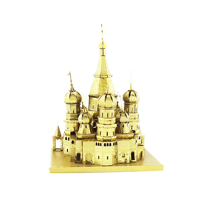 Piececool/Piececool цельнометаллический DIY собранная модель 3D без клея головоломка Золотой Василий собора
