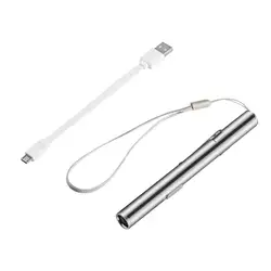 Энергосберегающий медицинский удобный портативный USB Перезаряжаемый мини-фонарик в форме ручки светодиодный фонарь с Cli из нержавеющей
