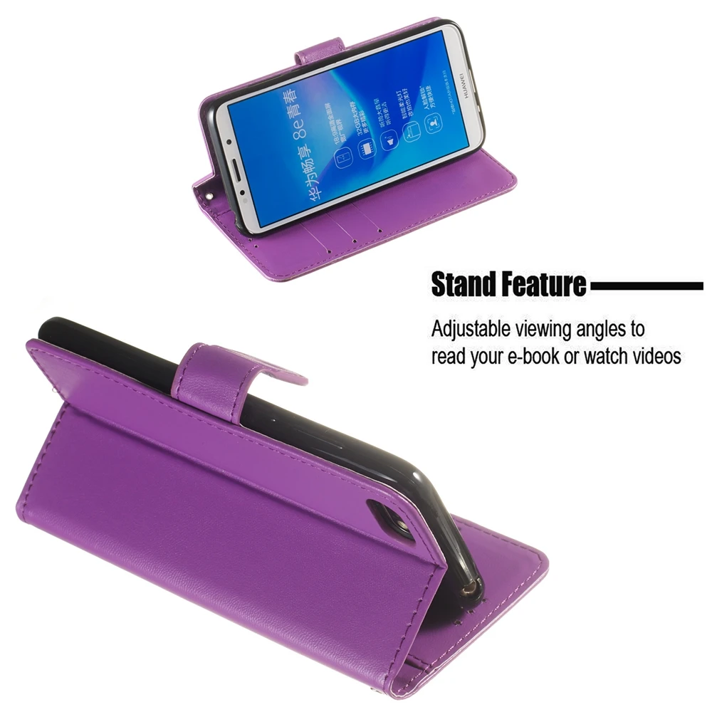 Huawei Y5 Y6 Y7 Y9 кожаный чехол для Funda huawei Y5 Y6 Y7 Prime чехол сплошной цвет кошелек Флип Магнитный чехол для телефона