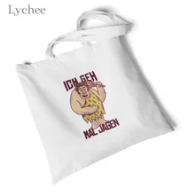 Lychee Harajuku экологические сумки для покупок Женская парусиновая сумка с буквенным принтом повседневные студенческие сумочки пляжная большая белая сумка на плечо