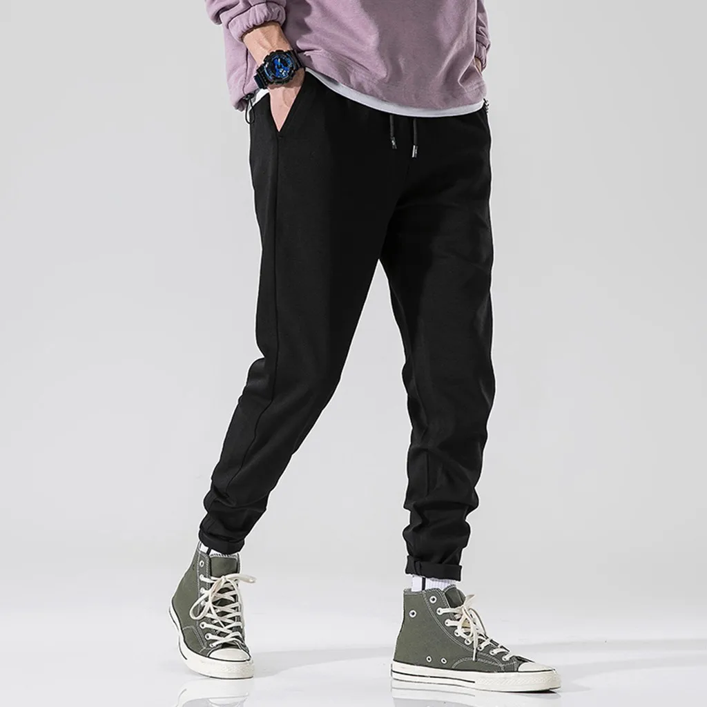 Повседневное брюки Для мужчин хлопок Slim Fit Мужские брюки Чинос; Новая модная Повседневное на открытом воздухе карман пляжные брюки с эластичным поясом, длинные штаны