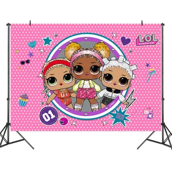 

Lol Surprise Dolls Birthday Party Backdrop 125x80 Girls Party Decoration Decor Home Anime Figure Gift