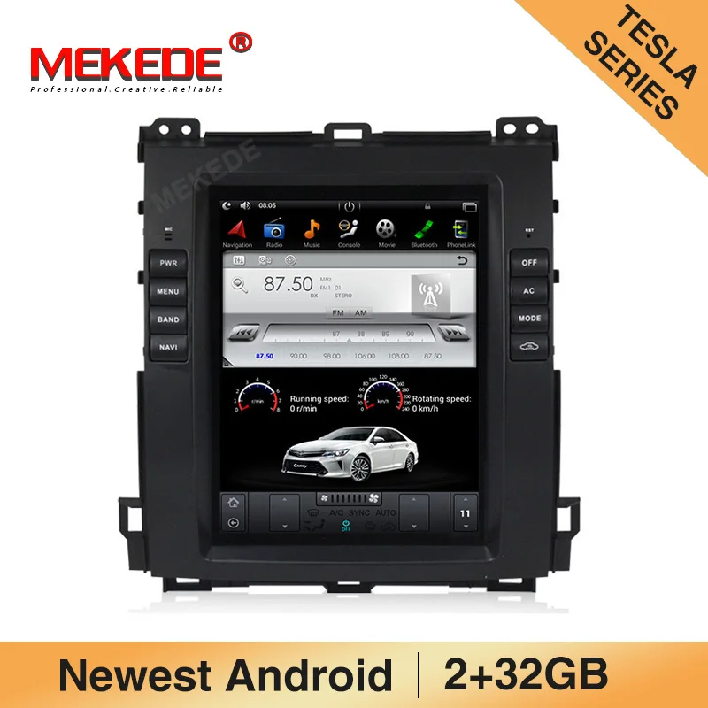 

MEKEDE Tesla Car GPS Rdio for TOYOTA PRADO 2002-2009 support JBL Amplifier 2G RAM 32G ROM with Original Steering wheel controls