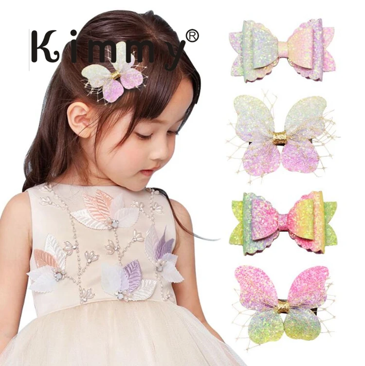 50pcs hot sale Hight quality Birthday Bows Hair Clips Pigtail Bows 2.5" Hair Bow