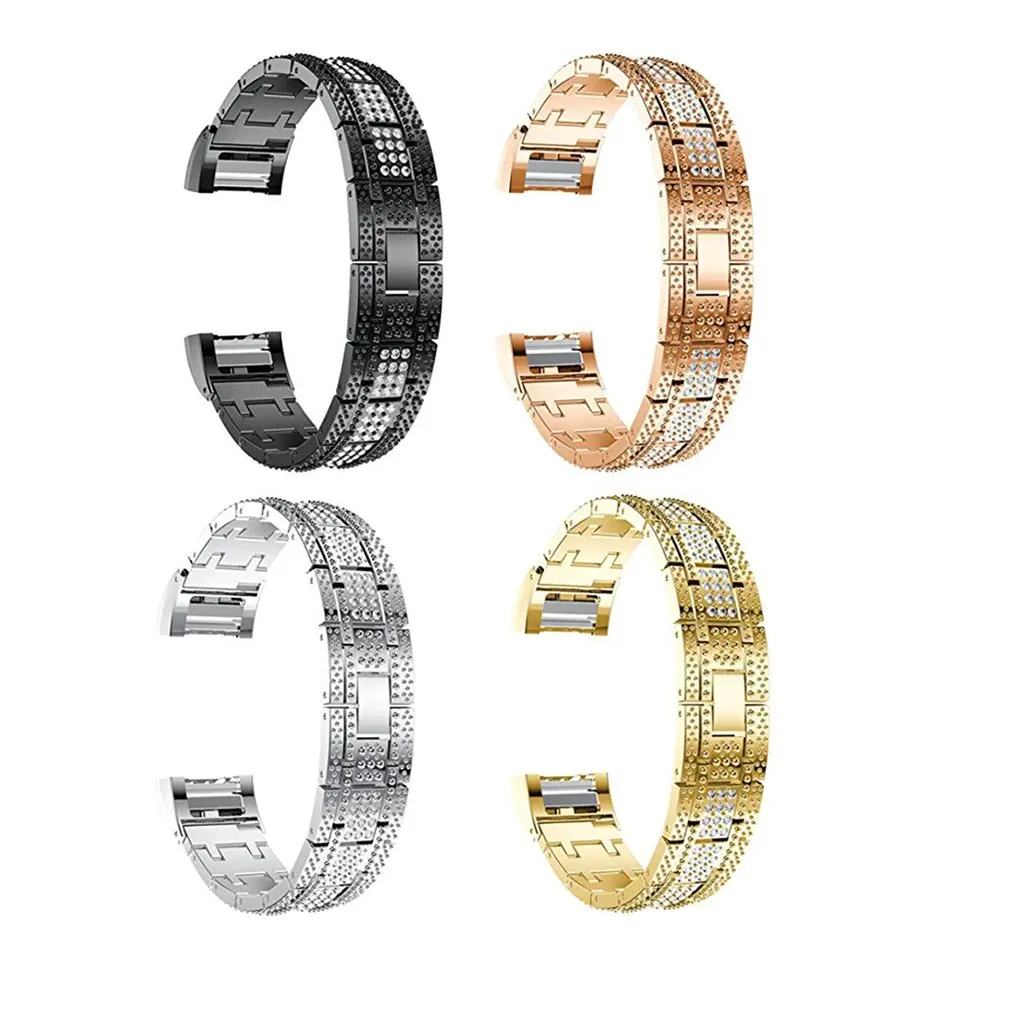 Watchband Replacement For Fitbit Fitbit Charge 2 With Rhinestone Metal Bracelet Watch Strap Watchband Watchband Replacement For Fitbit Fitbit Charge 2 With Rhinestone Metal Bracelet Watch Strap Watchband