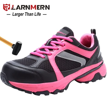 

LARNMERN Women's Work Safety Shoes Steel Toe Breathable lightweight Anti-smashing Anti-puncture Construction Protective Footwear