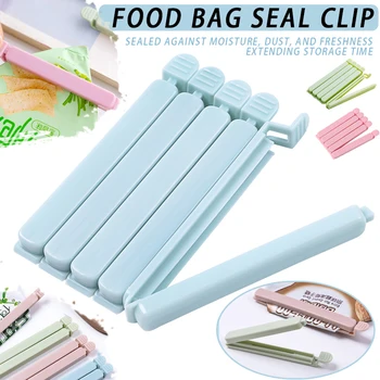 

Newly 5Pcs Food Bag Clips Househould Food Snack Storage Sealing Bag Clips Sealer Clamp Kitchen Tool XSD88