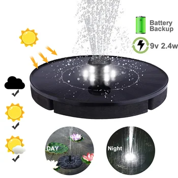 

Thrisdar Solar Bird Bath Fountain 10V 2.5W Solar LED Fountain Pump Round Floating Solar Fountain Pump Pool Pond Garden Decor