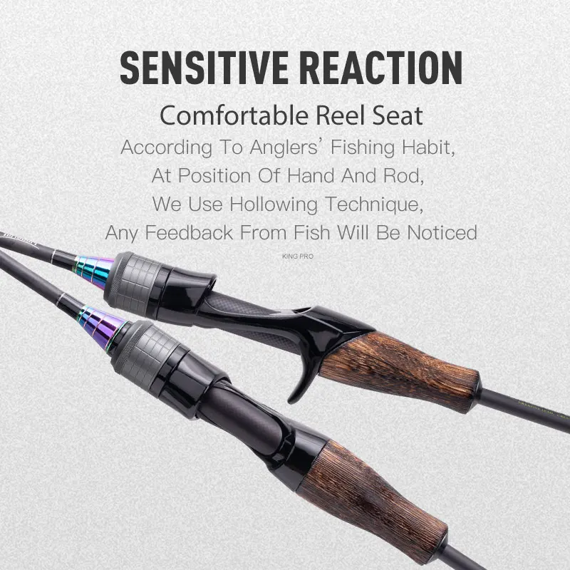 Kingdom Fishing Rod Combo Spinning/Casting Rod&Reel&Line Winter Fishing Accessories 1.8/2.1/2.4/2.7m Feeder Pole 3 Sections