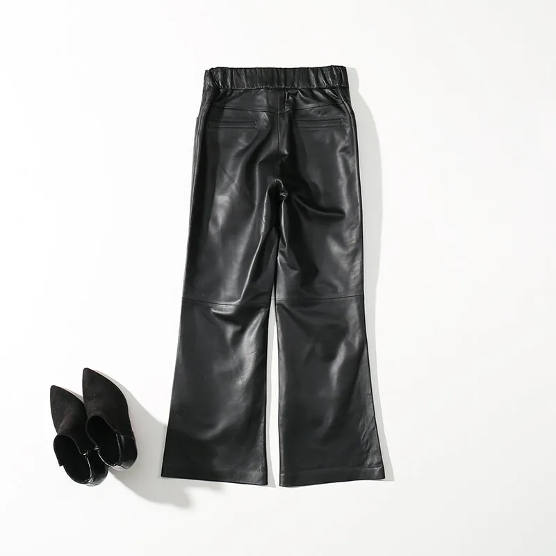 2020 Nieuwe Collectie Broek Vrouwen Echt Lederen Zwarte Mid Taille Broek Fashion Design Alle Match Koreaanse Stijl Hoge Kwaliteit 2020 Nieuwe Collectie Broek Vrouwen Echt Lederen Zwarte Mid Taille Broek Fashion Design Alle Match Koreaanse Stijl Hoge Kwaliteit