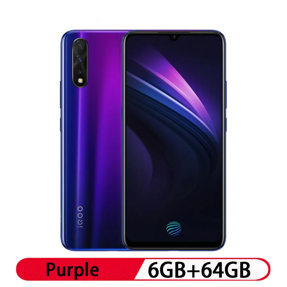 6GB 64GB Purple Смартфон VIVO iQOO Neo 6 ГБ 128 ГБ Snapdragon 845 поддержка 22,5 Вт Быстрая зарядка 6,3" FHD AMOLED 3 камеры 4500 мАч смартфон - Цвет: 6GB 64GB Purple