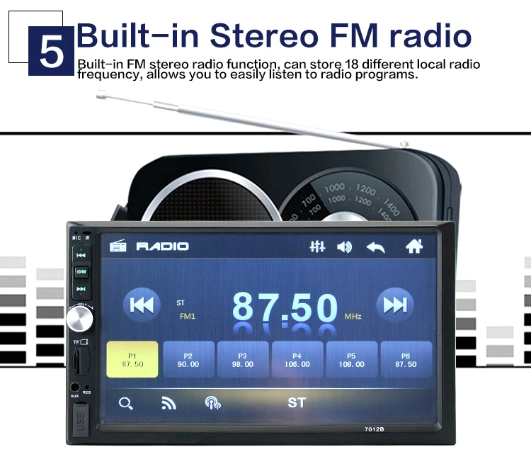 2 din автомагнитола coche recorder Bluetooth 2din 12 В плеер " HD сенсорный экран MP3 MP5 Авто аудио стерео TF USB FM Авторадио 7012b