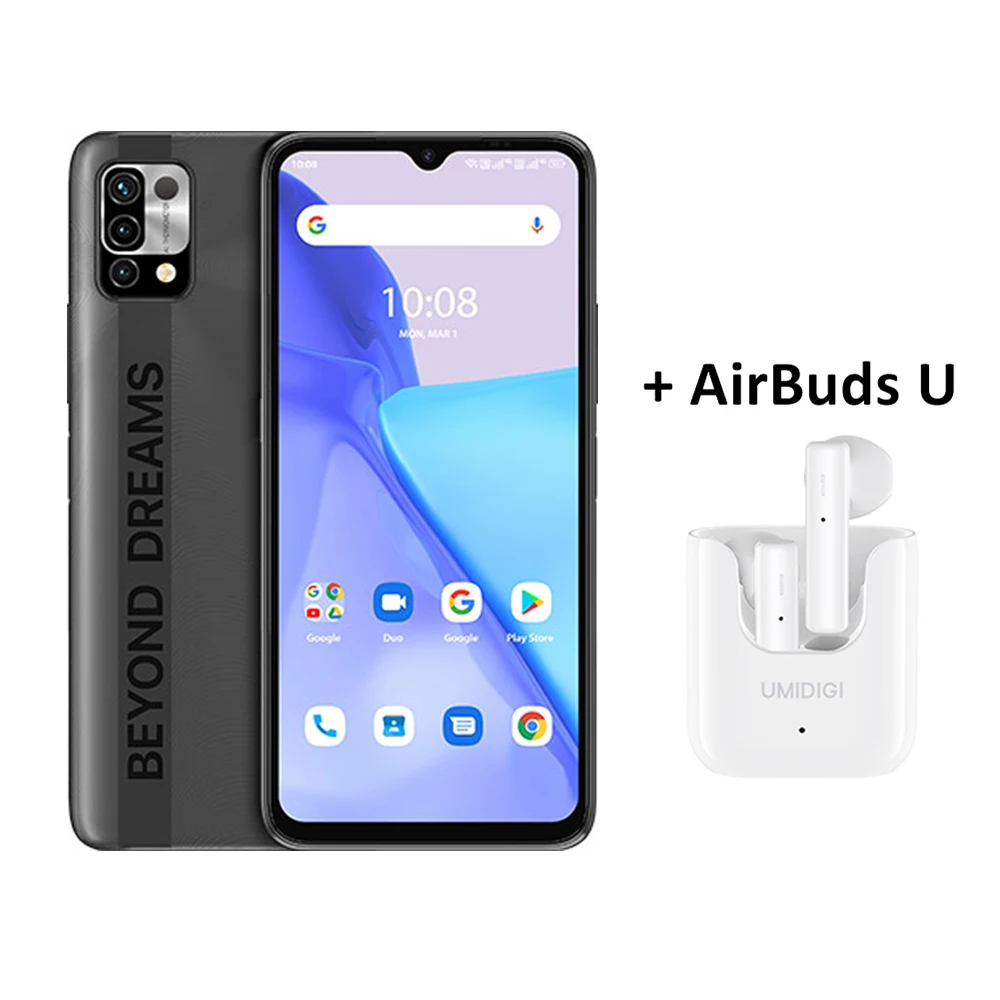 android 10 cellphones UMIDIGI Power 5 Global Version Smartphone Android 11 Helio G25 16MP AI Triple Camera 6150mAh 6.53'' Full Screen android cell phone Android Phones