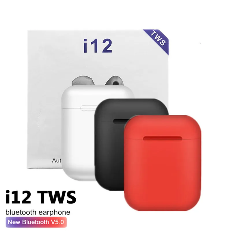 Новинка i12 TWS Bluetooth наушники 5,0 в ухо мини беспроводные наушники бас стерео наушники Спортивная гарнитура для iPhone Смартфон