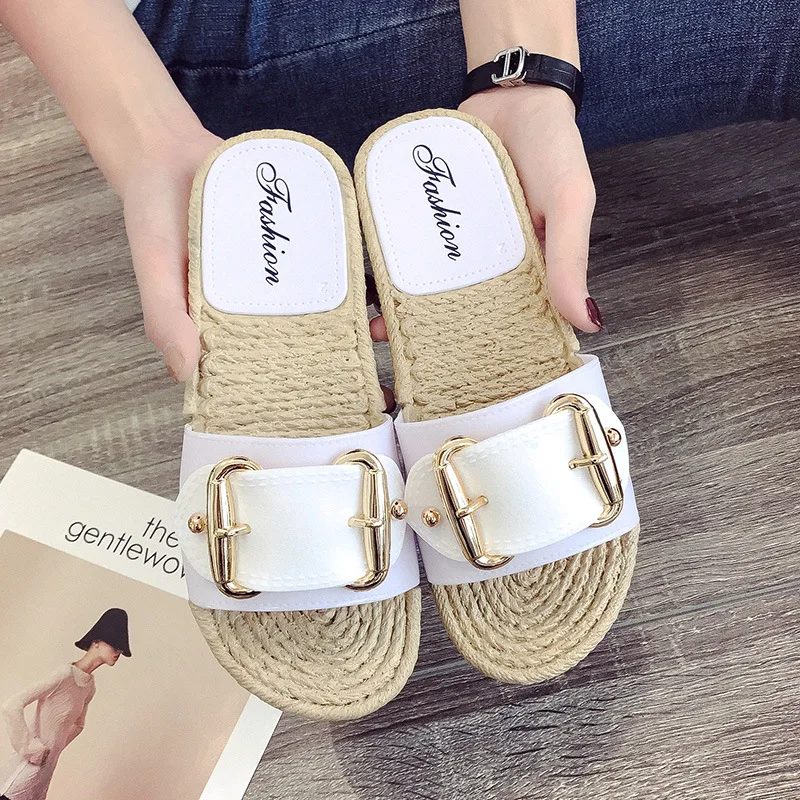 

2018 Spring Hot Selling Leisure Slippers Buckle Soft Bottom Is Comfortable And Versatile Outer Wear-Style Flat Heel Slippers WOM