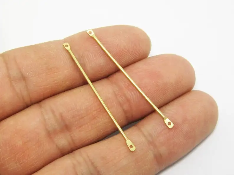 

50pcs Brass bar stick charms, Earring connector, 40x1mm Brass earring accessories, Necklace findings, R750